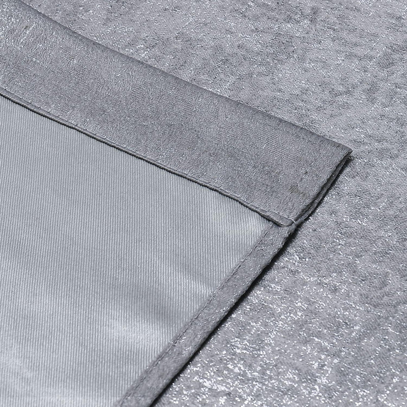 Bujasso Grey Metallic Room Darkening Window Curtains Luxury Silver Sparkle 75% Blackout Curtains 84 Inch Chic Glitter Gray Drapes for Living Room Bedroom Grommet Top 2 Panels,W52 Xl84