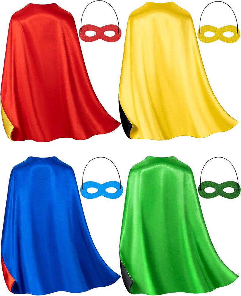 Double-Sided Superhero Capes and Masks for Kids - Perfect for Christmas, Halloween, Cosplay, and Parties