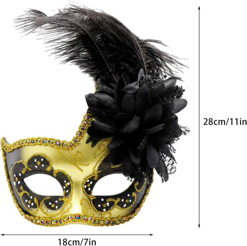 Coddsmz Women Feather Masquerade Mask Venetian Party Mask Mardi Gras Masks Princess Fancy Dress Mask Halloween Costume Mask