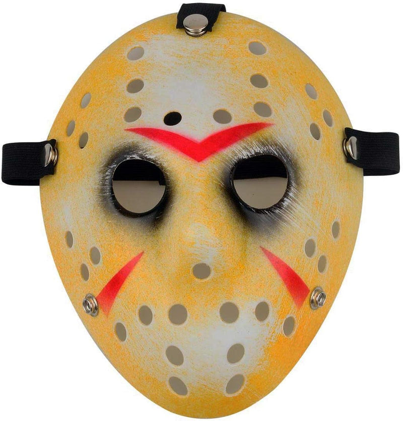 Gmasking Horror Halloween Costume Hockey Adult Mask Party Cosplay Props (Old-Yellow)