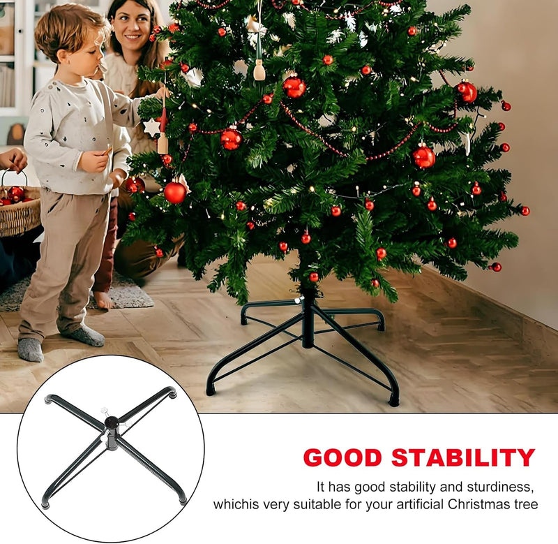 Christmas Tree Stands for Artificial Trees, Folding Metal Xmas Tree Stand, Replacement Fake Christmas Tree Holder Base for 3 Ft to 6 Ft Christmas Trees, Christmas Tree Base Fits Tree Poles up to 1.25”