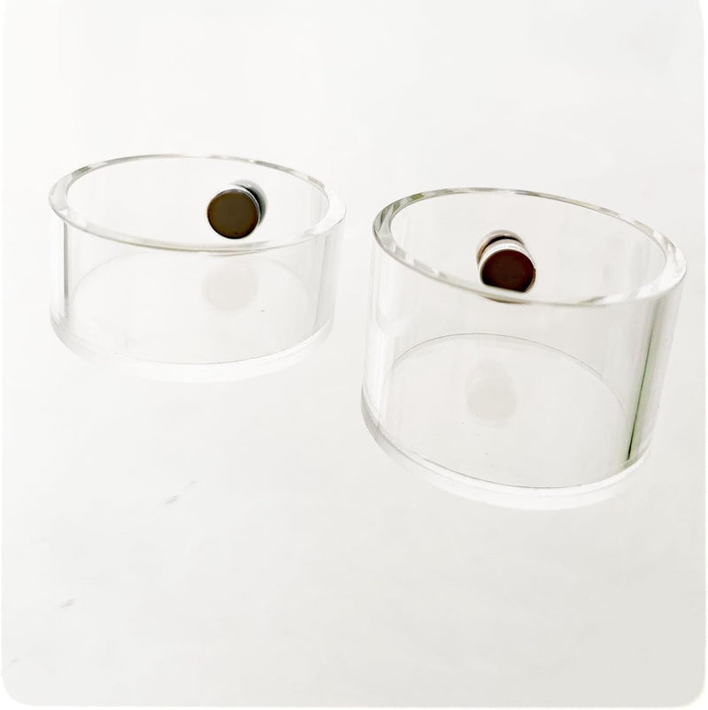 2Pcs Jumping Spider Feeding Dish, Magnetic Tiny Food Dishes Water Dish for Jumping Spider, Tarantula and Other Small Pets,Transparent