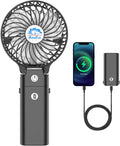 Handfan 2024 New 5200Mah Mini Handheld Fan, 5-20 Working Hours Personal Fans, 3 Speeds Strong Airflow USB Small Desk Fan with Portable Rechargeable Foldable Feature, Gifts for Women/Mom/Her/Girl-Blue