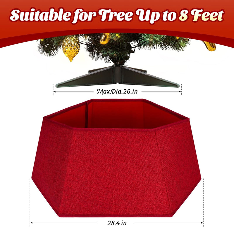 Christmas Tree Decorations, 26’’ Christmas Tree Skirt Collar Stand, Foldable Christmas Tree Ring for Artificial Trees Christmas Tree Decor Base Cover & Holiday Decor & Party