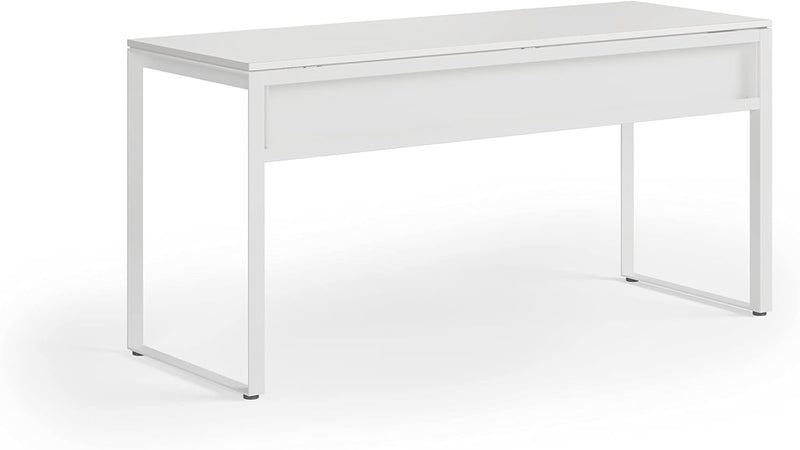 BDI Furniture Linea 6223-60'' Office Desk for Home or Office with Wire Management, Power Strip Mounting Kit, Satin White