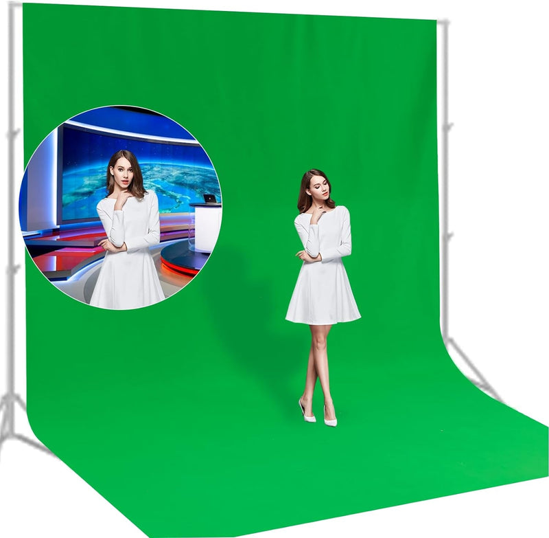 BEIYANG White 10 X 20 Ft Large Screen Backdrop for Photography, Pure White Non-Reflective Fabric Wrinkle Free Photo Background for Zoom Meeting, Game Live Steaming and Photo Studio Shooting Props