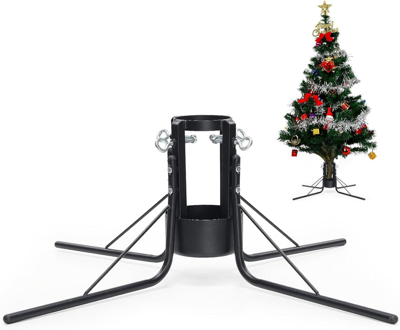 Christmas Tree Stand,Christmas Tree Base for Real Trees up to 7Ft,Heavy Duty Christmas Tree Stand Fits 1.5-4.3 Inch Pole,Black