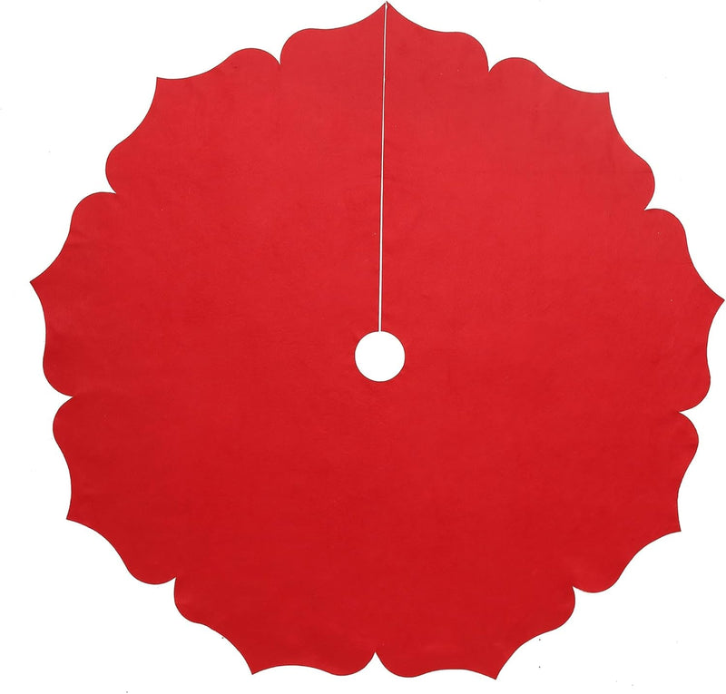 Christmas Tree Skirt,48 Inch Classic Non-Woven Fabric Red Tree Skirt,For Xmas Tree and Holiday Indoor Decoration(Red, Small)