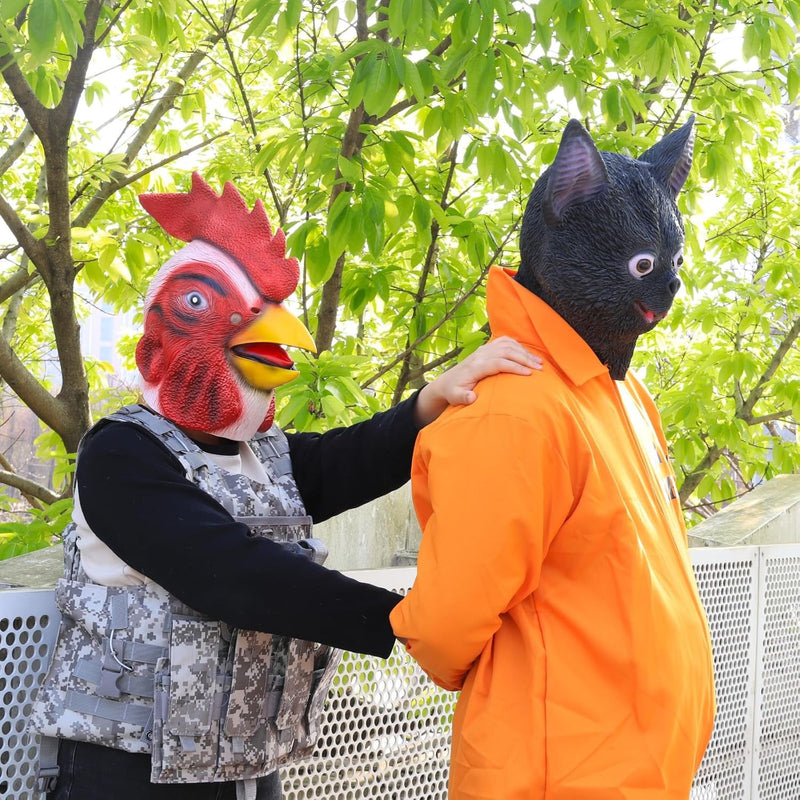 Chicken Head Mask Rooster Mask for Halloween Costume Party Carnival Prop