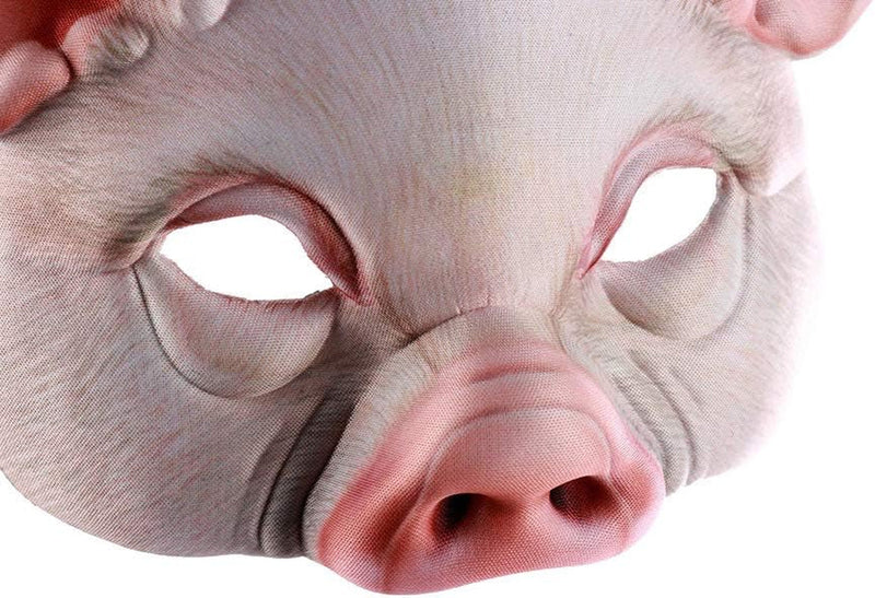 1Pcs Halloween Half Face Animal Mask Pig Mask Horror Pig Mask for Halloween Costume Party Cosplay Props