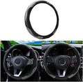 Car Steering Wheel Cover, Microfiber PU Leather Elastic Carbon Fiber Auto Steering Wheel Protector, 15 Inch Breathable Anti-Slip for Women Men, Car Interior Accessories for Most Cars (Black/Red)