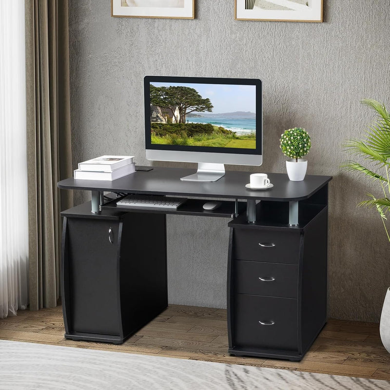 Computer Desk with Drawers, Home Office Desks with Storage, Modern Study Writing Desk, Studying Writing Gaming Table with Storage Drawer Cabinet,Pc Work Desk Home Office Desks Laptop Table Office Desk