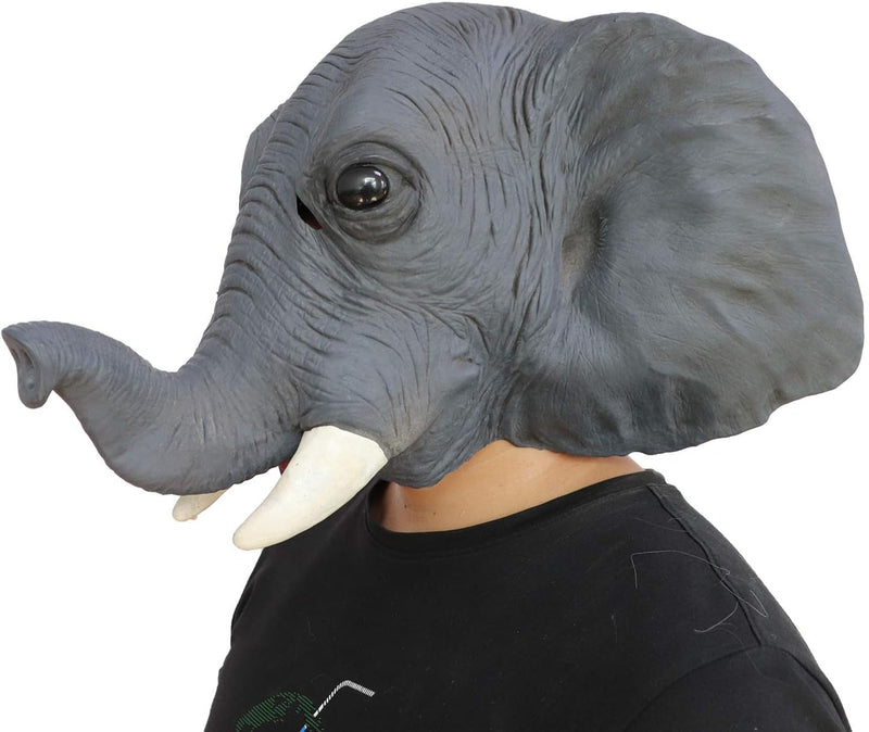 Deluxe Latex Elephant Mask Novelty Creepy Halloween Animal Head Mask Costume Party Decorations