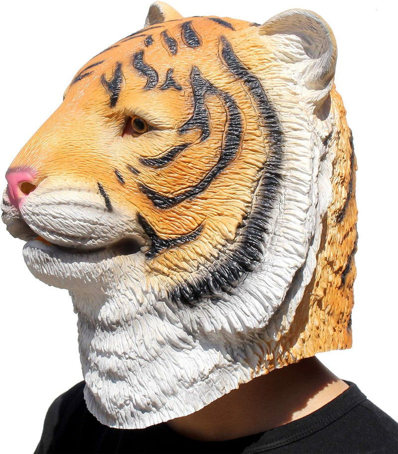 Creepyparty Novelty Halloween Costume Party Animal Jurassic Head Mask (Tiger)