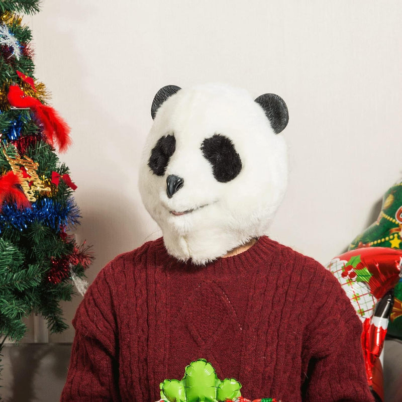 Creepy Party Panda Mask Animal Head Mask Deluxe Novelty Christmas Costume Party Latex Animal Head Mask