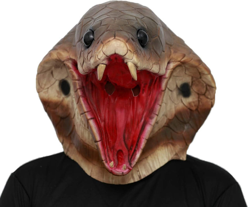 Creepy Party Cobra Costume Novelty Halloween Costume Party Latex Animal Cobra Head Mask Snake