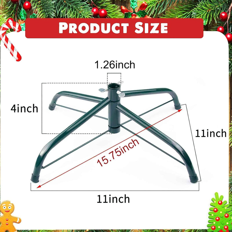 Christmas Tree Stands for Artificial Trees, Folding Metal Xmas Tree Stand, Replacement Fake Christmas Tree Holder Base for 3 Ft to 6 Ft Christmas Trees, Christmas Tree Base Fits Tree Poles up to 1.25”