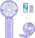 Handfan 2024 New 5200Mah Mini Handheld Fan, 5-20 Working Hours Personal Fans, 3 Speeds Strong Airflow USB Small Desk Fan with Portable Rechargeable Foldable Feature, Gifts for Women/Mom/Her/Girl-Blue