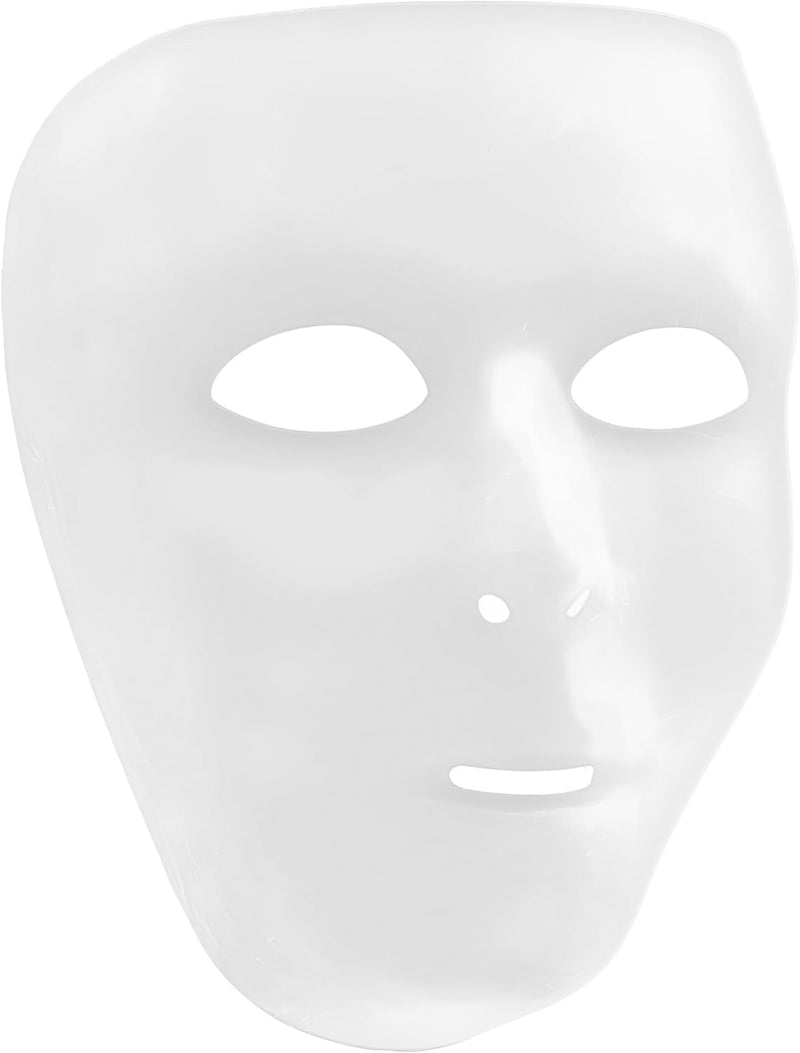 Full Face Plastic Mask (6.25" X 7.75") - 1 Pc - Perfect for DIY Projects & Themed Parties