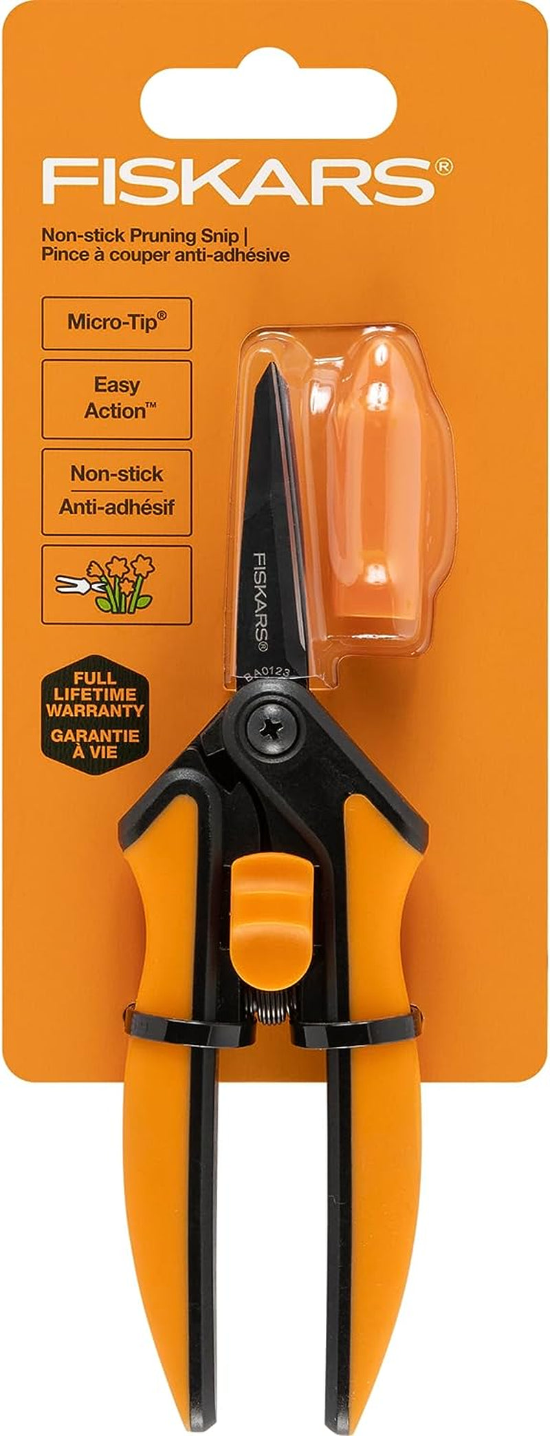 Fiskars Pruning Snips - 6" Garden Shears with Comfort Grip and Spring Action - Sharp and Precise Non-Stick Steel Blades - Quality Pruning Shears for Plants in Grow Tents and Hydroponics - 2 Pack