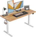 Cubicubi Electric Standing Desk, 55 X 24 Inches Height Adjustable Sit Stand Desk, Ergonomic Home Office Computer Workstation, Rusticbrown