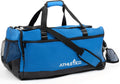 Athletico Sideline Soccer Duffle - Soccer Bag for Basketball, Volleyball & Football | Duffel Includes Separate Cleat Compartment (Black)