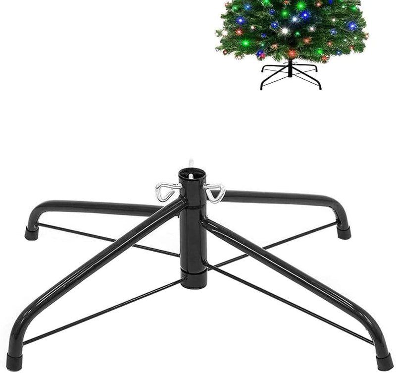 Fvieon Folding Christmas Tree Stand for 4-9 Ft Artificial Trees, Replacement Xmas Base Fits 0.5-1.25 Inch Poles, Black