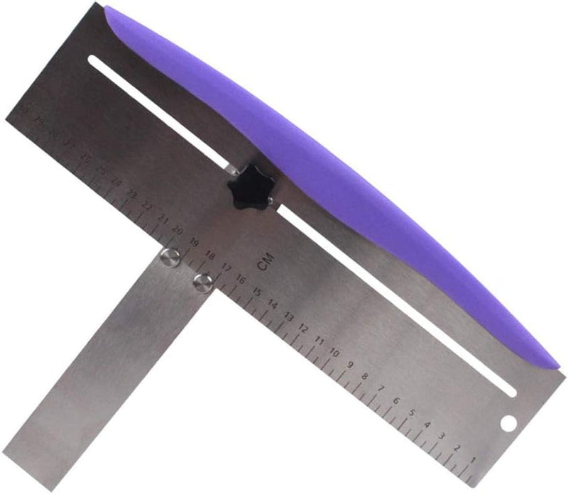 12 Inch Cake Scraper Smoother, Stainless Steel Cake Bench Scraper Decorating Tools for Icing Frosting Cream Edge - Adjustable Kitchen Spatula for Mousse, Cheese, Cream Cake (Purple)