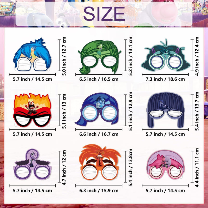 18PCS inside Party Favors Mask Glasses Eyeglass, Dress up Masks Photo Booth Prop Character Cosplay Birthday Gift Supplies for Kids