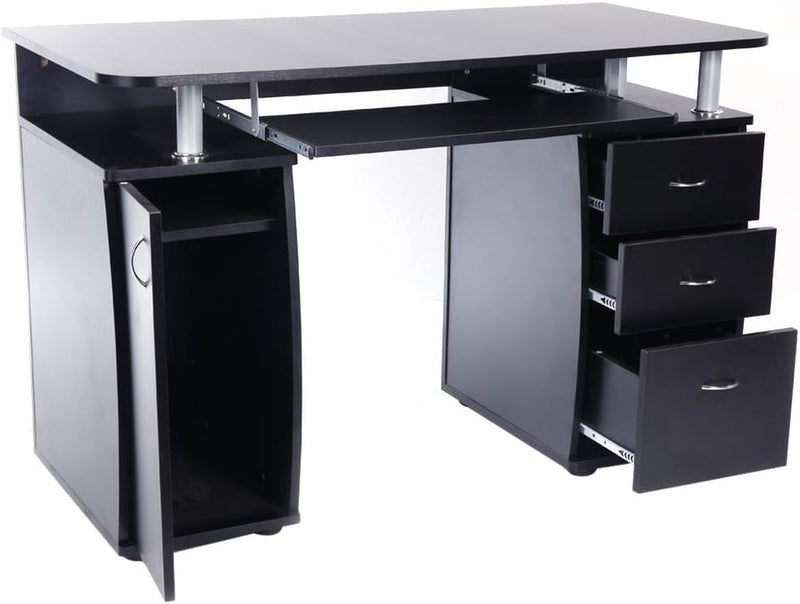 Computer Desk,Home Office Desk, Computer Workstation, Study Writing Desk with Storage Drawer and Pull-Out Keyboard Tray