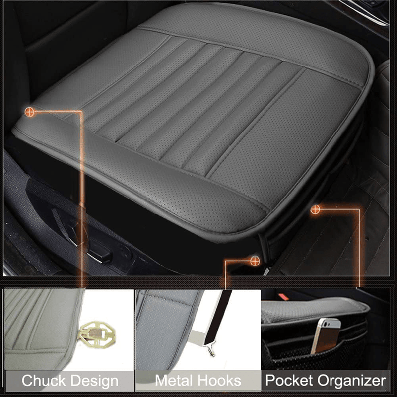 Big Ant 2 Pack Car Seat Cushions Interior Seat Covers Cushion Pad Mat for Auto Supplies Office Chair with Breathable PU Leather(Gray) Vehicles & Parts > Vehicle Parts & Accessories > Motor Vehicle Parts > Motor Vehicle Seating Big Ant   