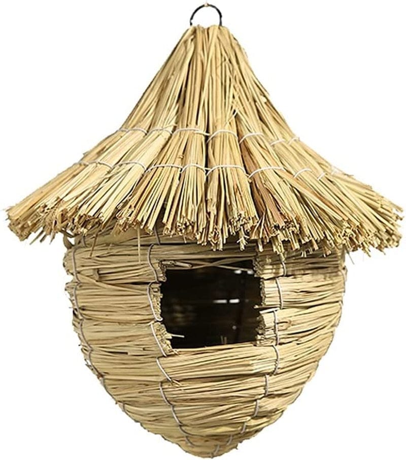 Bird Cage Creative Birdcage Handmade Birdcage Straw Birdhouse Natural Fiber-Cozy Resting Breeding Place for Birds-Provides Shelter from Cold Weather Bird Cage Accessories Birdcages ( Size : Small ) Animals & Pet Supplies > Pet Supplies > Bird Supplies > Bird Cages & Stands DAPERCI Small  