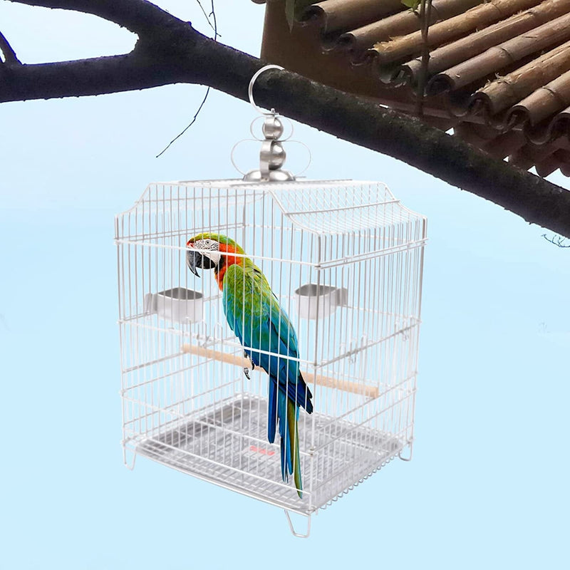 Bird Cage Hanging Bird Cage Parakeet Cage Accessories Outdoor Pet Bird Travel Cages Perches with Stand, for Conure Cockatoo Sparrow Macaw Cockatoo Pet House Animals & Pet Supplies > Pet Supplies > Bird Supplies > Bird Cages & Stands OUKANING   
