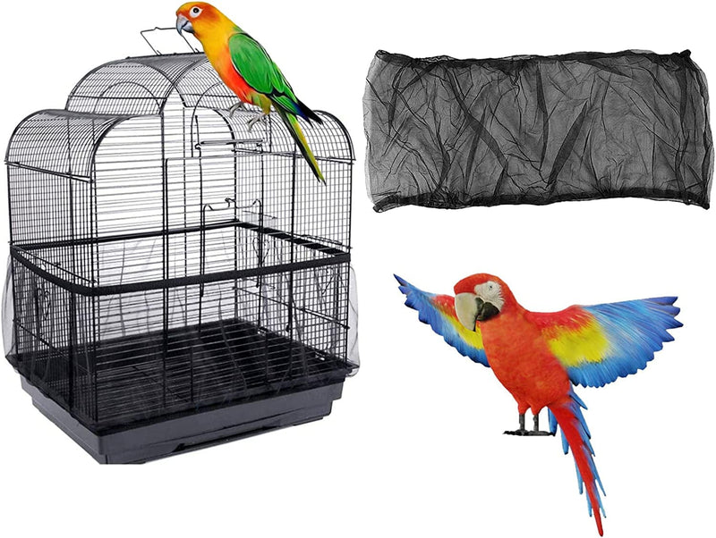 Bird Cage Seed Catcher, Airy Gauze Seeds Bird Cage Cover Guard Dust-Proof Universal Birdcage Accessories Parrot Bird Nylon Mesh Net Cover Stretchy Shell Skirt Traps Cage Basket (L, White) Animals & Pet Supplies > Pet Supplies > Bird Supplies > Bird Cages & Stands ISMARTEN Black L 