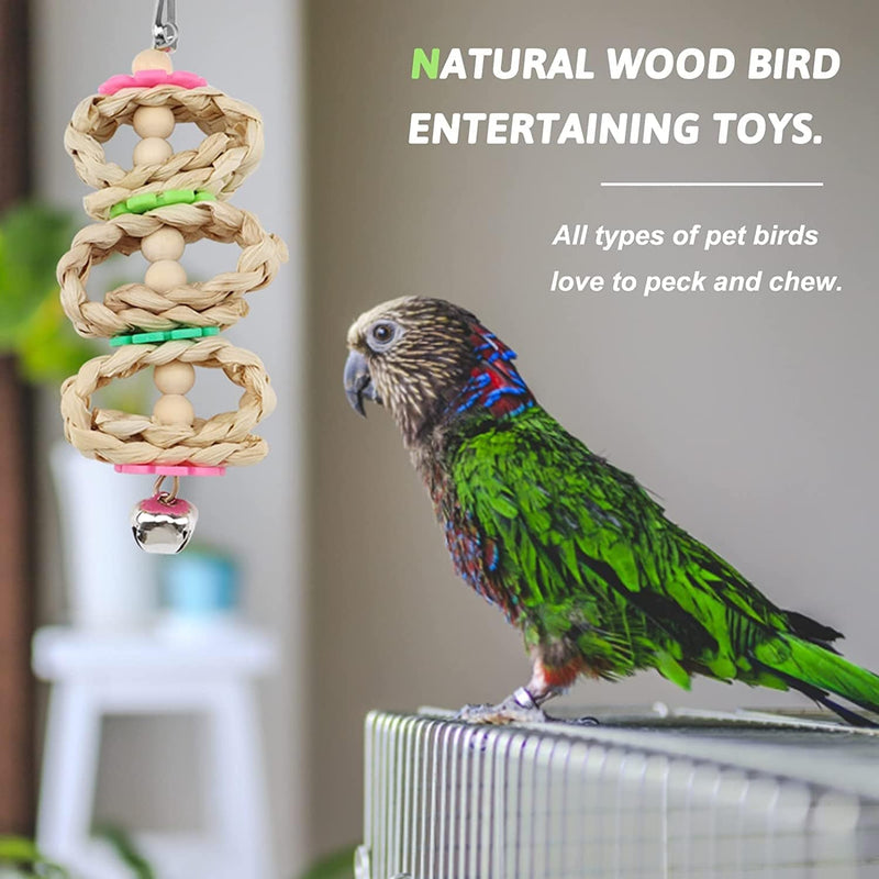 Bird Toys Parakeet Cage Accessories, Pietypet 13Pcs Bird Parakeet Toys, Swing Hanging Standing Chewing Toy, Bird Toys for Parakeets, Cockatiel, Parrot