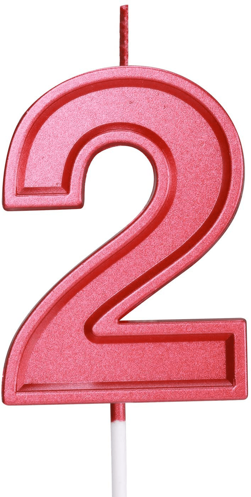 Birthday Candle Numbers Red Glitter Happy Birthday Numeral for Weddings, Reunions, Theme Party Perfect Baby’s Pet’s Birthday Cake Candle (Red, 7)