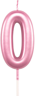 Birthday Candles Ten Years Pink Happy Birthday Number 0 Candle for Cake Topper Decoration for Party Kids Adults Numeral 10 100 20 30 70 40 60 80 90 50 Home & Garden > Decor > Home Fragrances > Candles XNOVA Number 0  