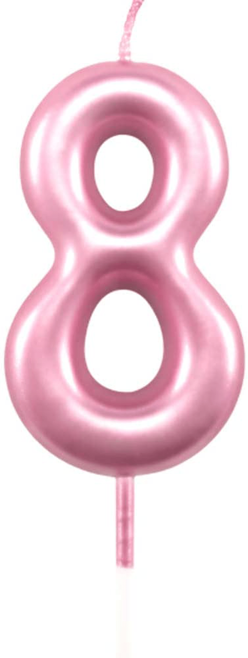 Birthday Candles Ten Years Pink Happy Birthday Number 0 Candle for Cake Topper Decoration for Party Kids Adults Numeral 10 100 20 30 70 40 60 80 90 50 Home & Garden > Decor > Home Fragrances > Candles XNOVA Number 8  