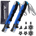 BISINNA Collapsible Trekking Hiking Poles- 2 Pack Folding Aluminum Walking Sticks with Quick Lock System 4 Season Accessories ,Telescopic, Adjustable, Lightweight for Men Women