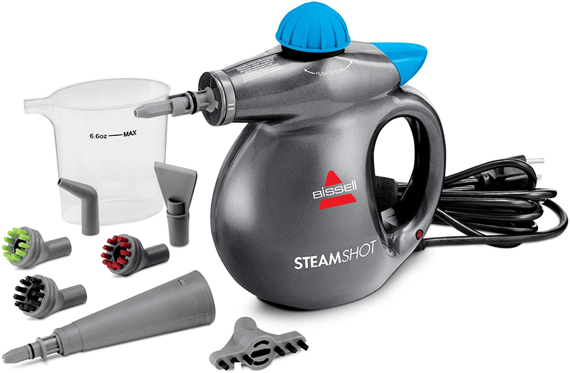 BISSELL SteamShot Hard Surface Steam Cleaner with Natural Sanitization, Multi-Surface Tools Included to Remove Dirt, Grime, Grease, and More, 39N7V  Bissell Silver  
