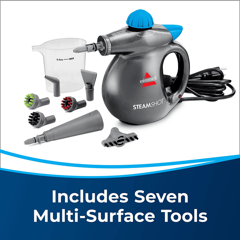 BISSELL SteamShot Hard Surface Steam Cleaner with Natural Sanitization, Multi-Surface Tools Included to Remove Dirt, Grime, Grease, and More, 39N7V