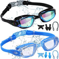BKMPOB Swim Goggles Men, 2 Pack Swimming Goggles for Women Adult Youth Kids Anti-Fog No Leaking UV Protection Sporting Goods > Outdoor Recreation > Boating & Water Sports > Swimming > Swim Goggles & Masks BKMPOB C.aqua & Blue  