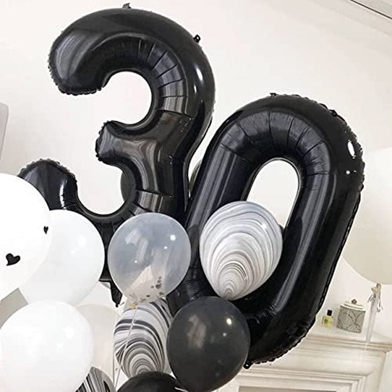 Black 30 Number Balloons Giant Jumbo Number 30 Foil Mylar Balloons for Women Men 30Th Birthday Party Supplies 30 Anniversary Events Decorations Arts & Entertainment > Party & Celebration > Party Supplies COLORFUL ELVES   
