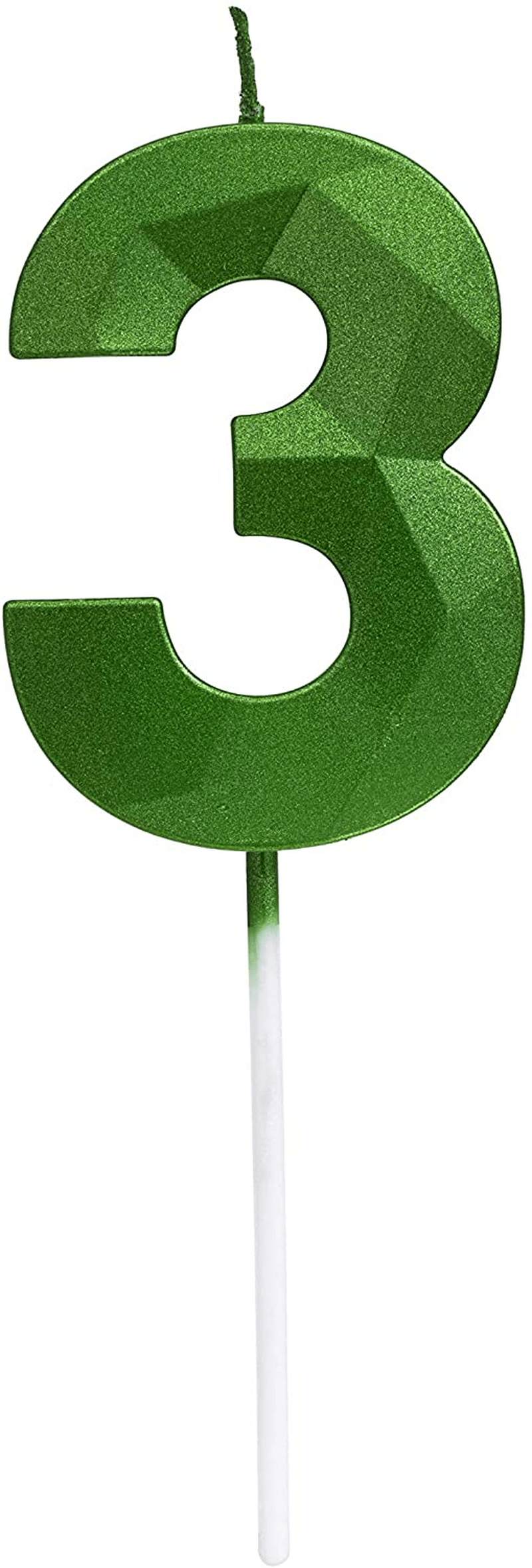 Black Happy Birthday Cake Candles,Wedding Cake Number Candles,3D Design Cake Topper Decoration for Party Kids Adults (Black, Number 0) Home & Garden > Decor > Home Fragrances > Candles MEIMEI Green number 3 