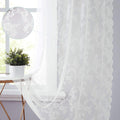 Black Lace Curtains for Bedroom 55 X 84-Inch Long Vintage French Floral Embroidered Sheer Voile Window Treatment Sets Durable Rose Lace Fabric Rod Pocket Curtain Drapes for Garden Balcony, 2 Panels Home & Garden > Decor > Window Treatments > Curtains & Drapes Urban Lotus White 55"x84" 