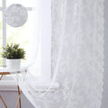 Black Lace Curtains for Bedroom 55 X 84-Inch Long Vintage French Floral Embroidered Sheer Voile Window Treatment Sets Durable Rose Lace Fabric Rod Pocket Curtain Drapes for Garden Balcony, 2 Panels Home & Garden > Decor > Window Treatments > Curtains & Drapes Urban Lotus Snow White 55"x108" 
