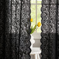Black Lace Halloween Curtains for Living Room Luxury Gothic Sheer Curtains 84 Inches Long Boho Doorway Curtains Witchy/Goth Room Decor 52 X 84 Inch Black