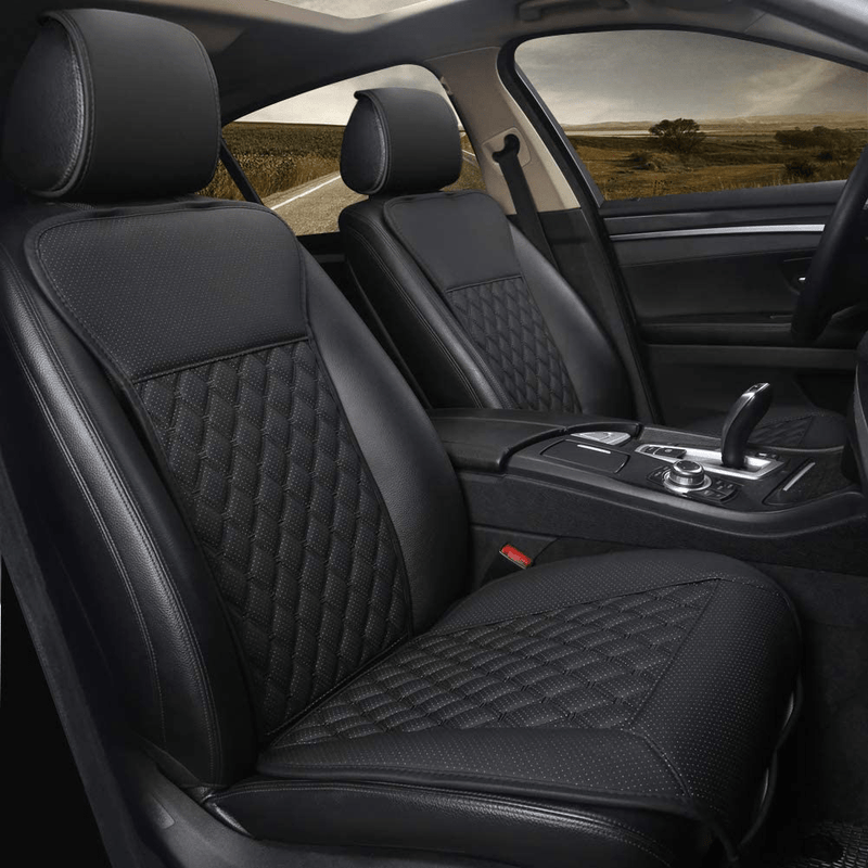 Black Panther 1 Pair Car Seat Covers, Luxury Car Protectors, Universal Anti-Slip Driver Seat Cover with Backrest,Diamond Pattern (Black) Vehicles & Parts > Vehicle Parts & Accessories > Motor Vehicle Parts > Motor Vehicle Seating Black Panther Diamond Pattern - Black  