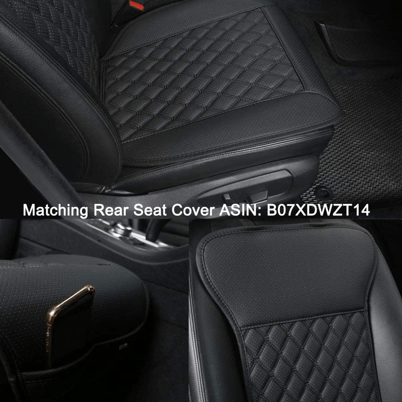 Black Panther 1 Pair Car Seat Covers, Luxury Car Protectors, Universal Anti-Slip Driver Seat Cover with Backrest,Diamond Pattern (Black)