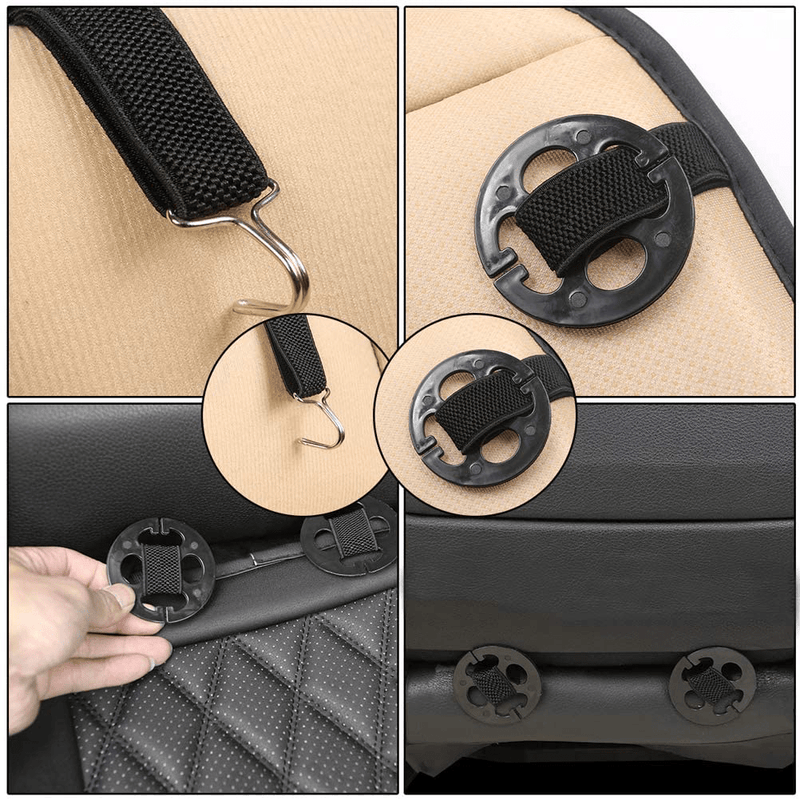 Black Panther 1 Pair Car Seat Covers, Luxury Car Protectors, Universal Anti-Slip Driver Seat Cover with Backrest,Diamond Pattern (Black)